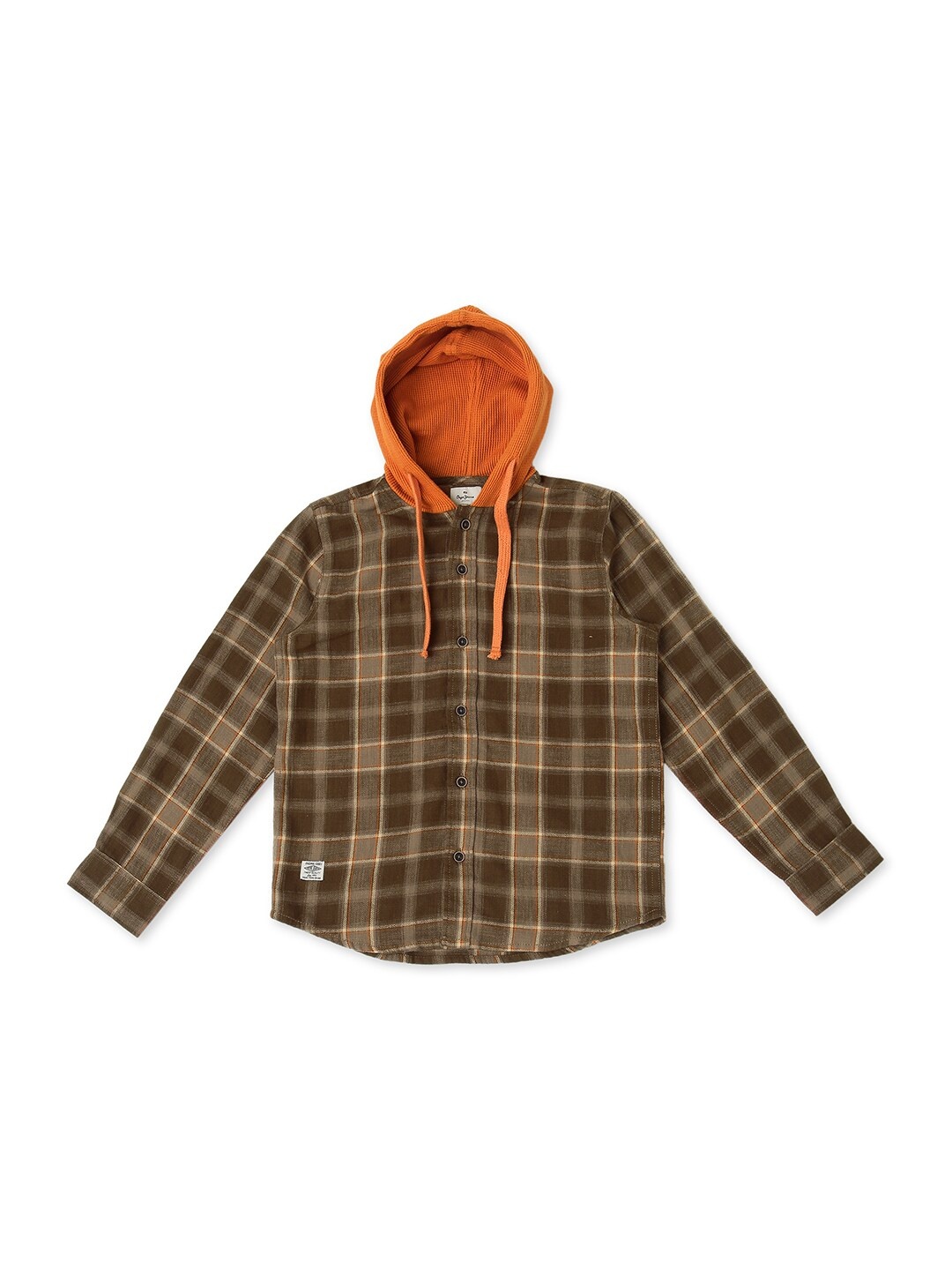 

Pepe Jeans Boys Khaki Checked Cotton Casual Shirt