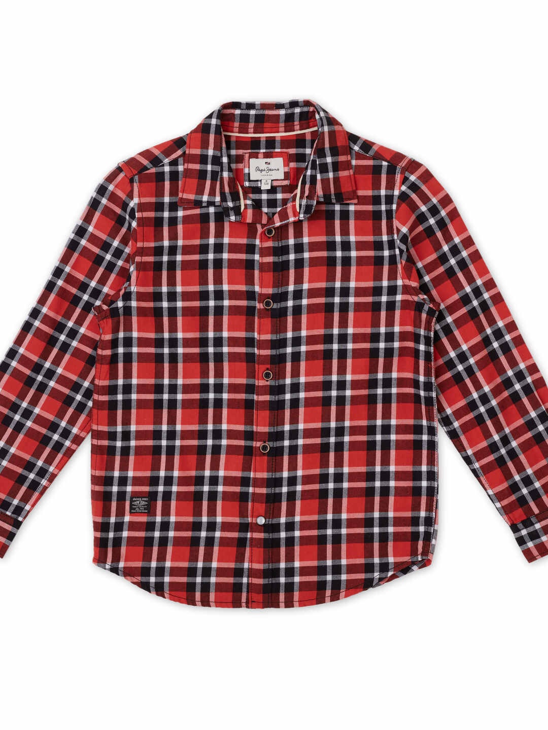 

Pepe Jeans Boys Red Tartan Checks Checked Casual Shirt