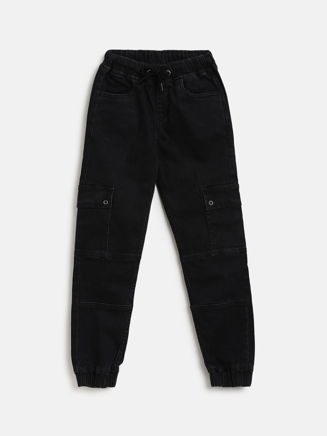 

TALES & STORIES Boys Black Regular Fit Cotton Joggers Trousers