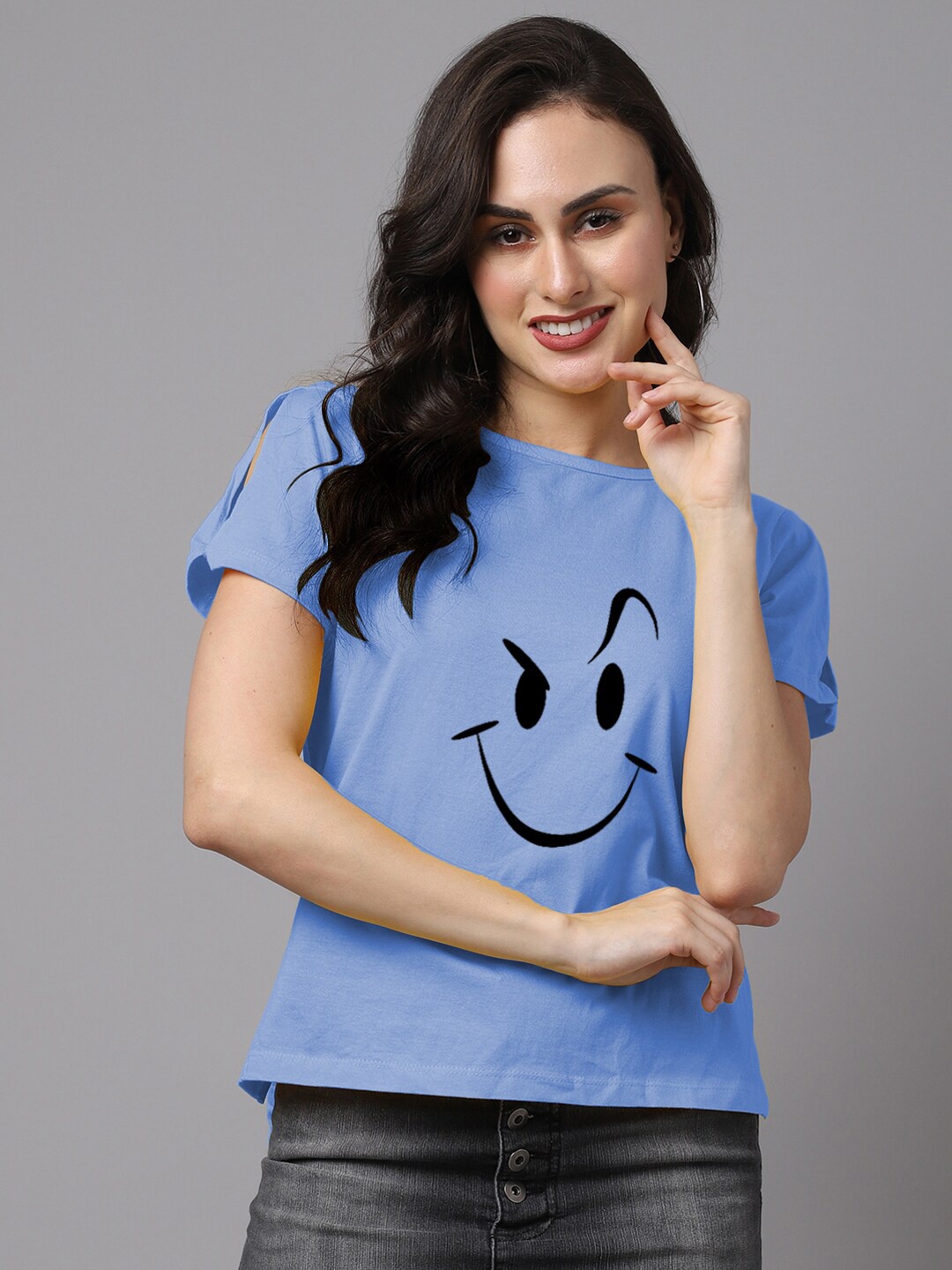

Friskers Turquoise Blue Print Top