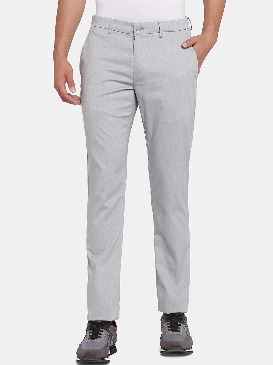 

Blackberrys Men Grey Slim Fit Trousers