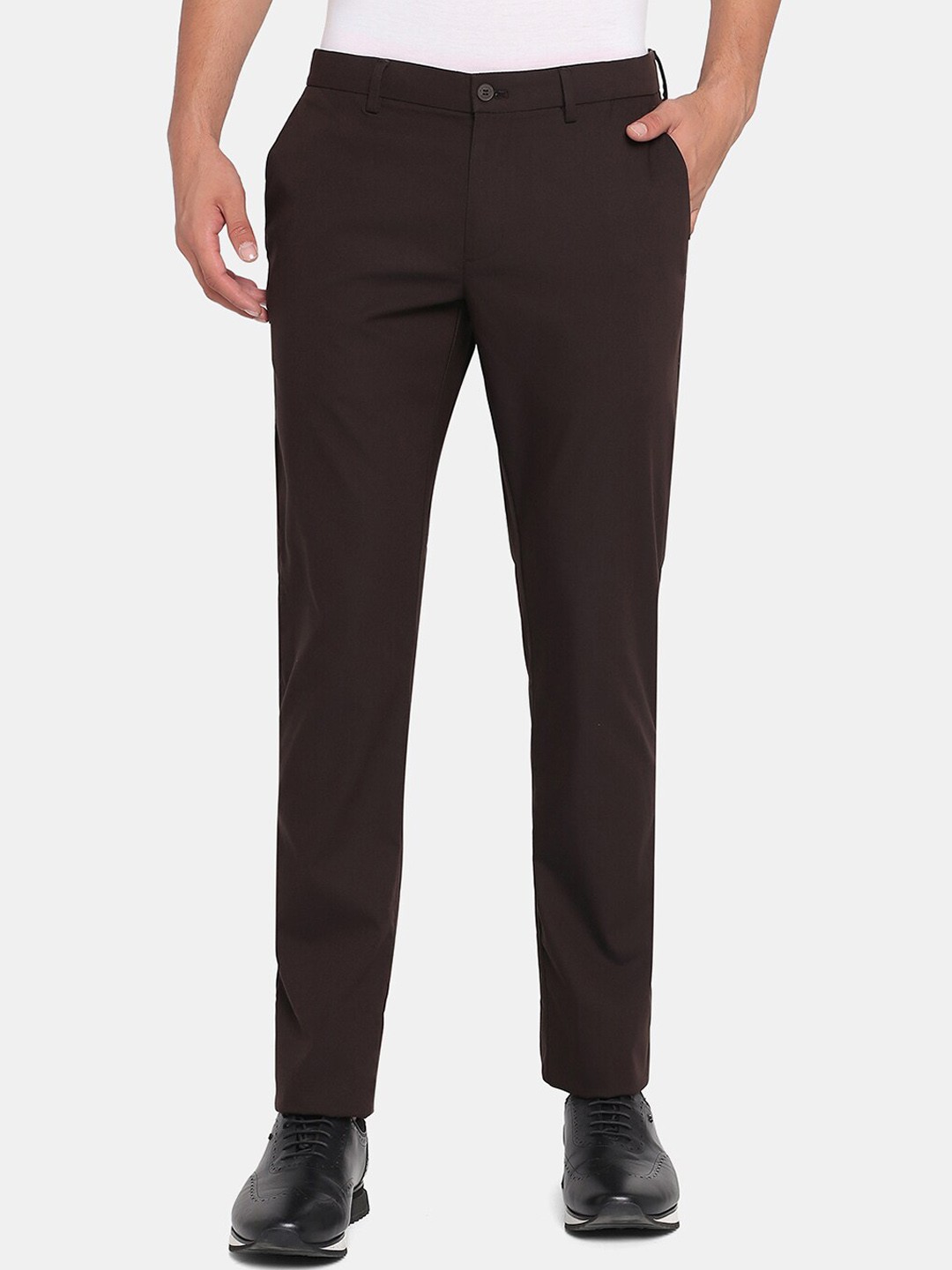 

Blackberrys Men Brown Slim Fit Formal Trousers