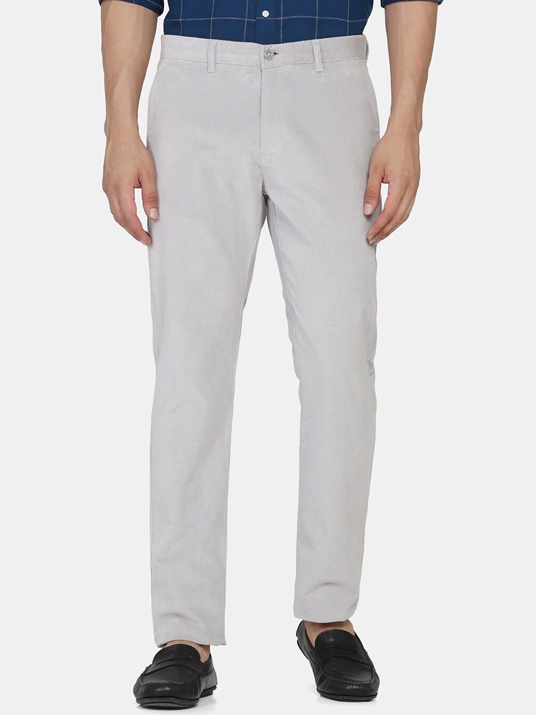 

Blackberrys Men Grey Chinos Trousers