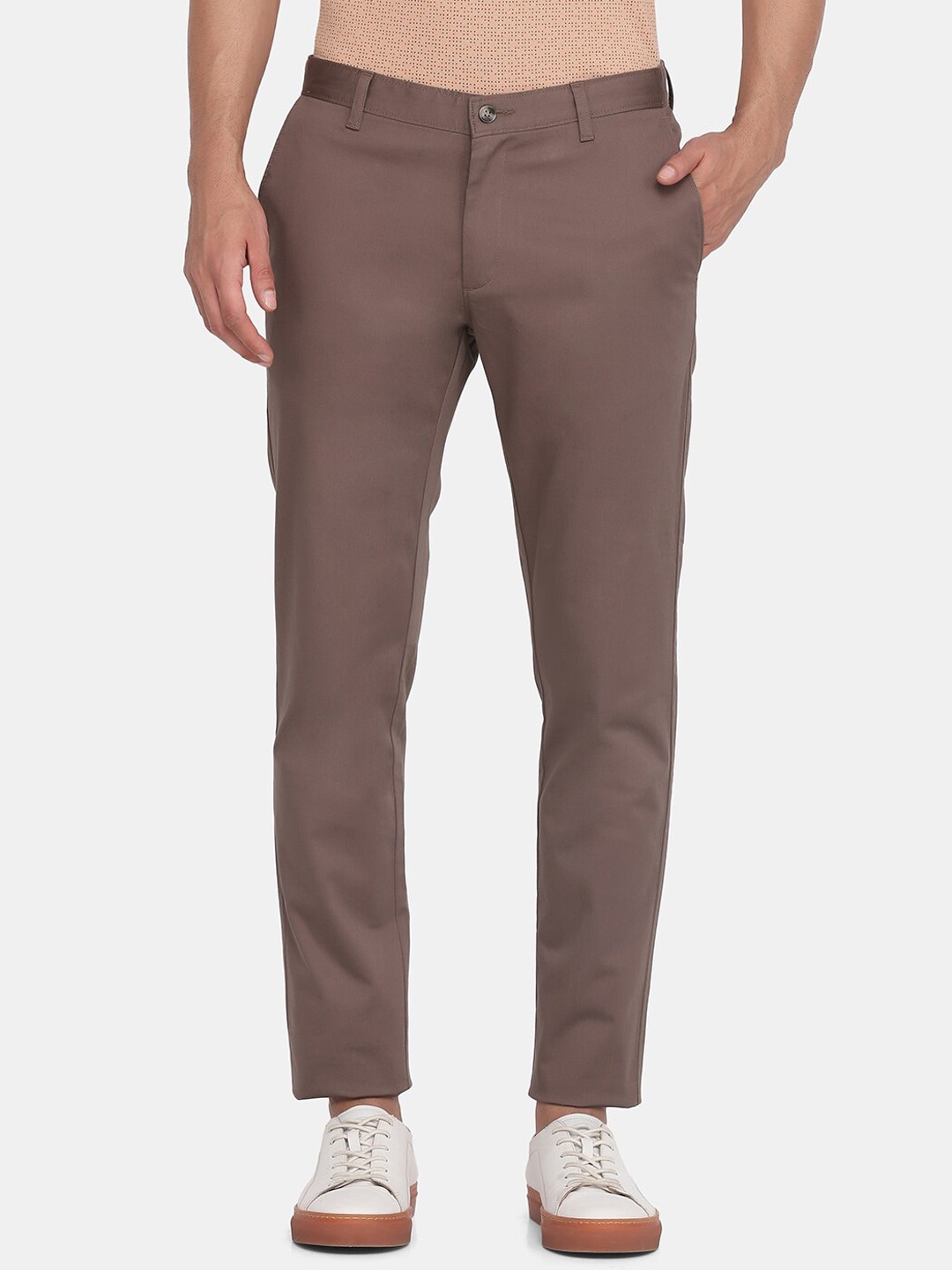 

Blackberrys Men Brown Slim Fit Low-Rise Trousers