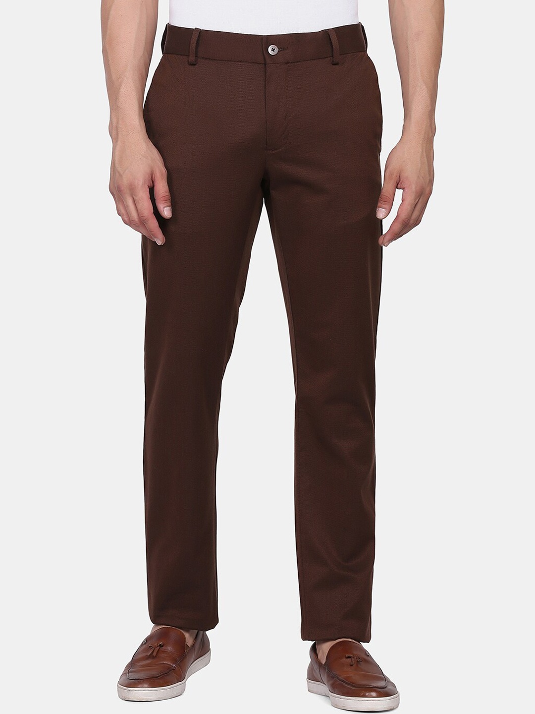 

Blackberrys Men Brown Cotton Slim Fit Chinos Trousers