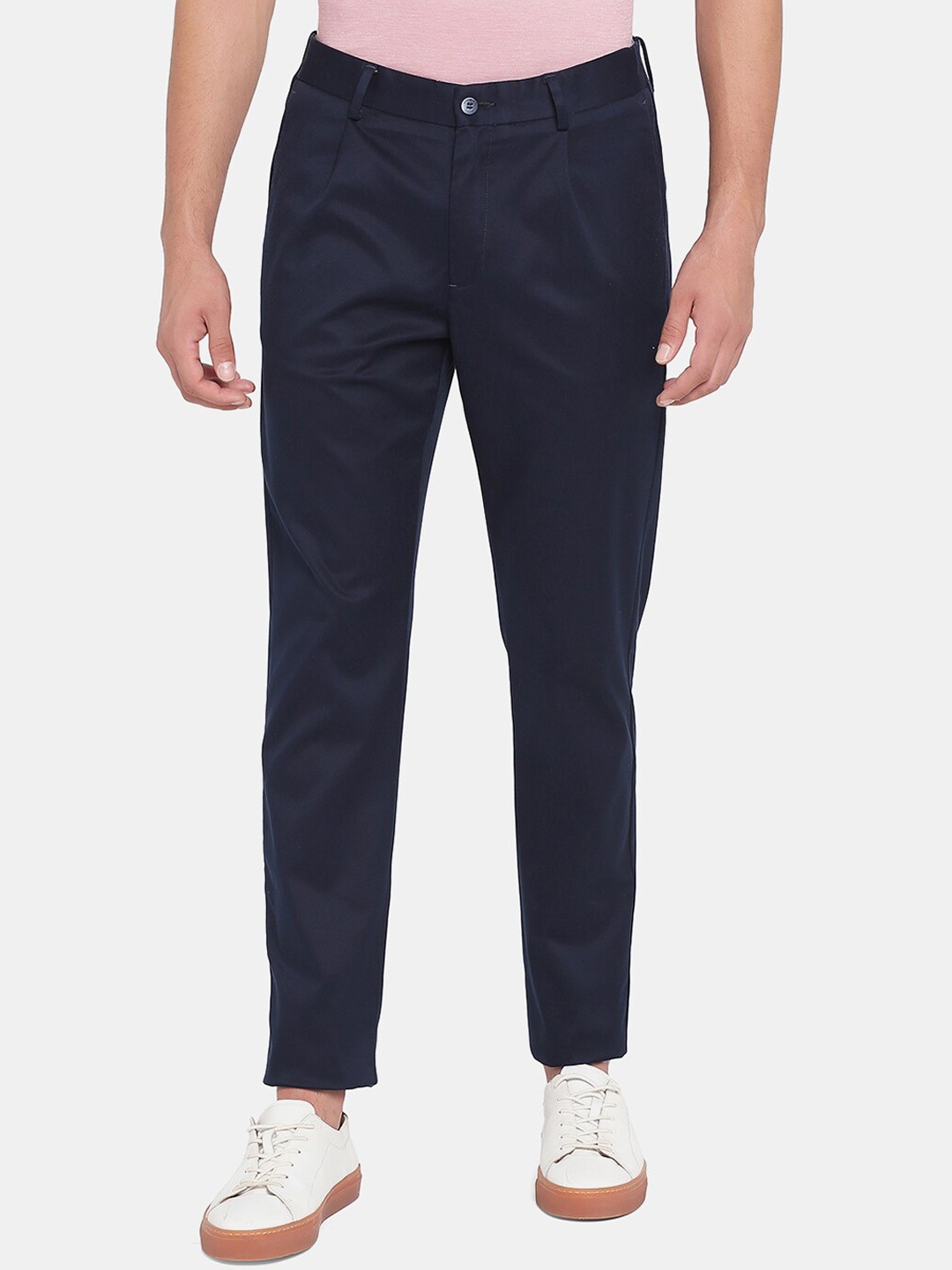 

Blackberrys Men Navy Blue Comfort Trousers