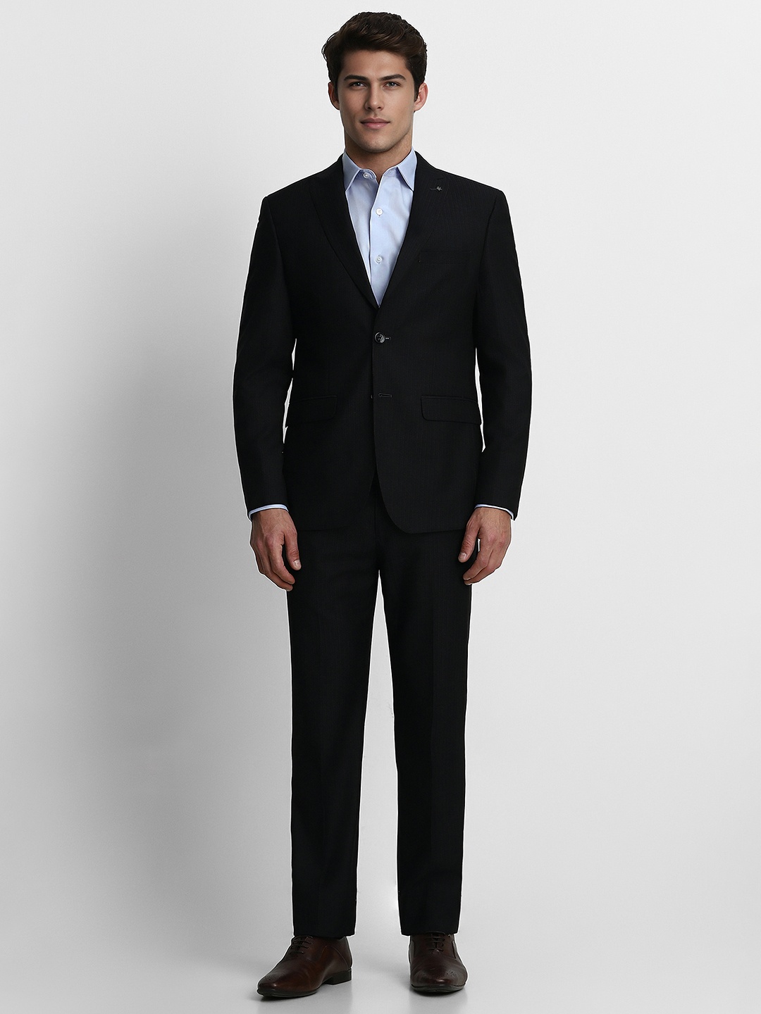 

Louis Philippe Men Formal Slim-Fit Single-Breasted Suit, Black