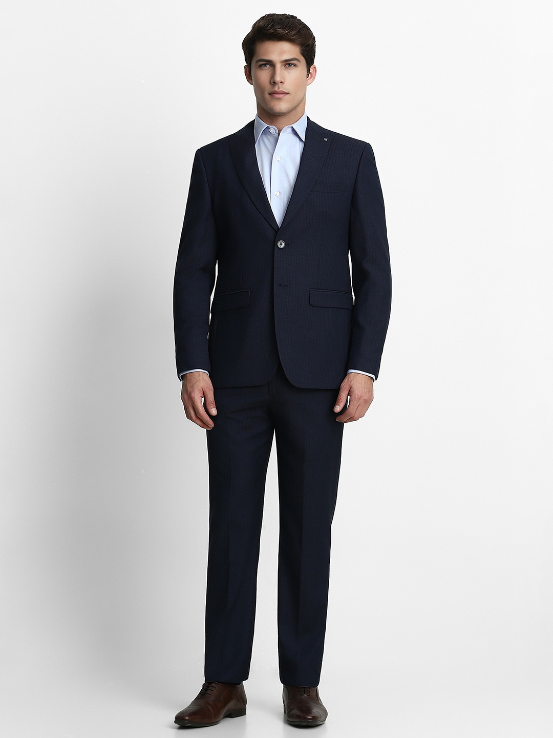 

Louis Philippe Men Formal Slim-Fit Single-Breasted Suit, Navy blue