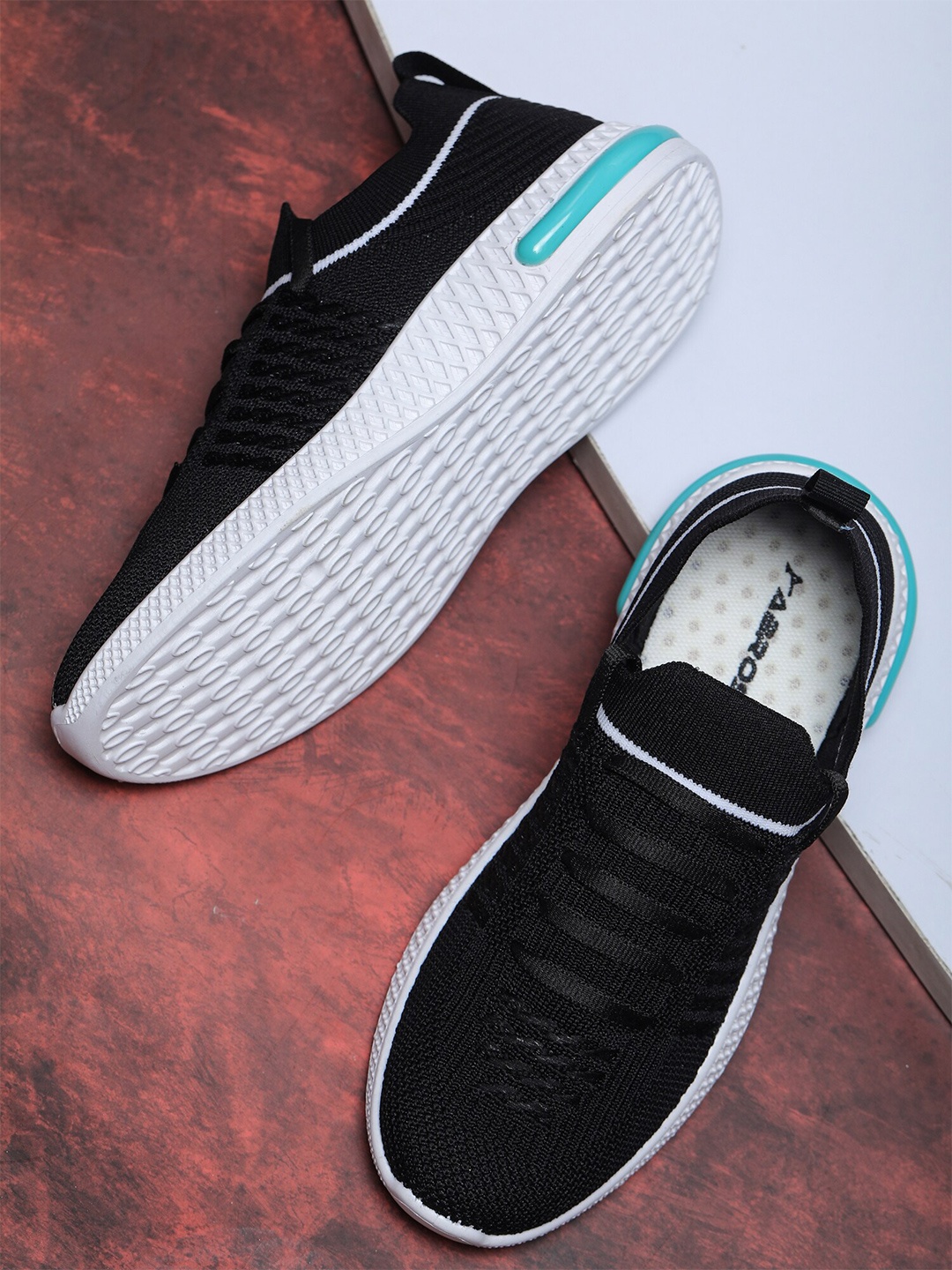 

ABROS Women Black Mesh Running Air Lace-Up Shoes