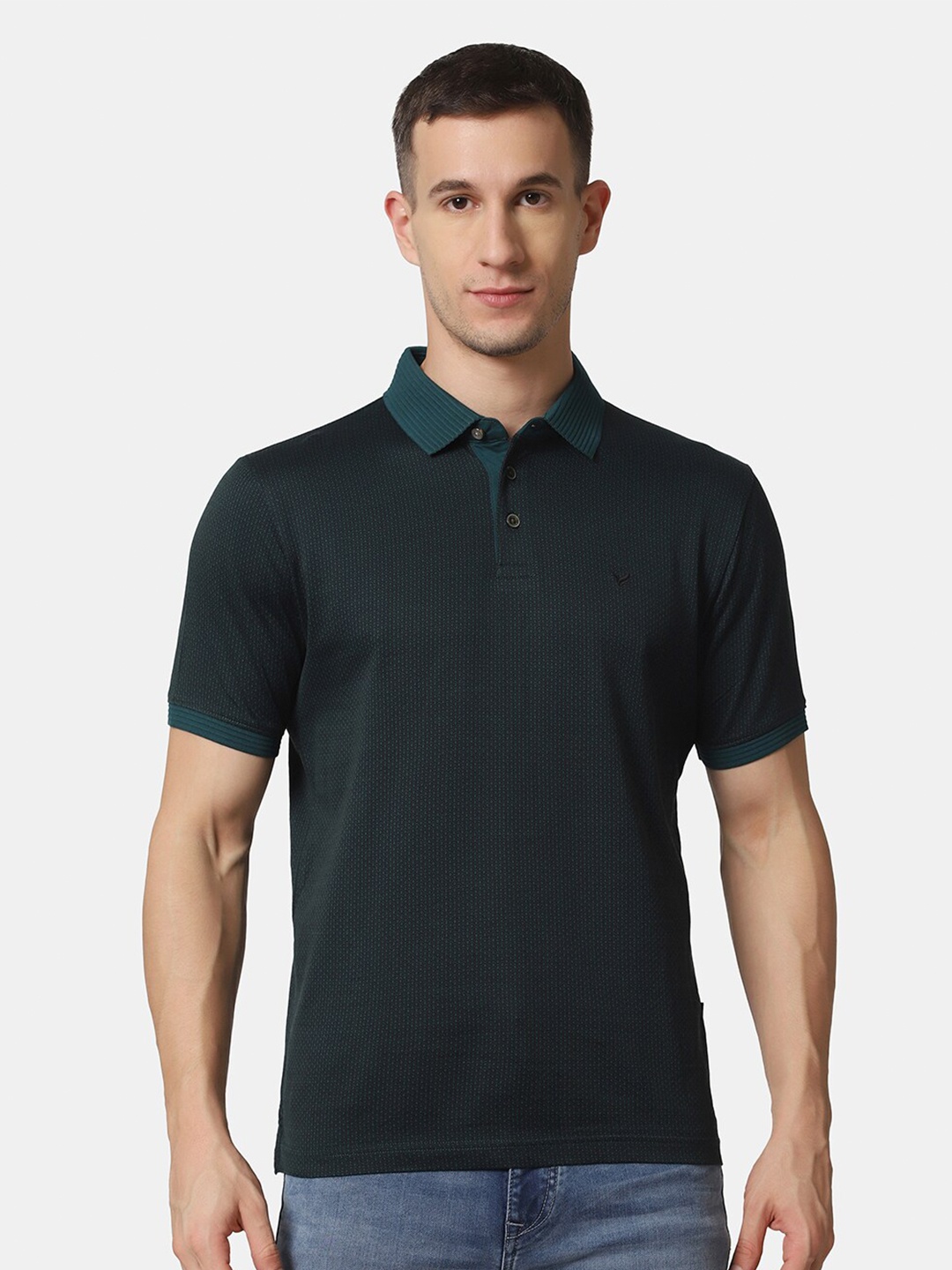 

Blackberrys Men Green Polo Collar Cotton T-shirt