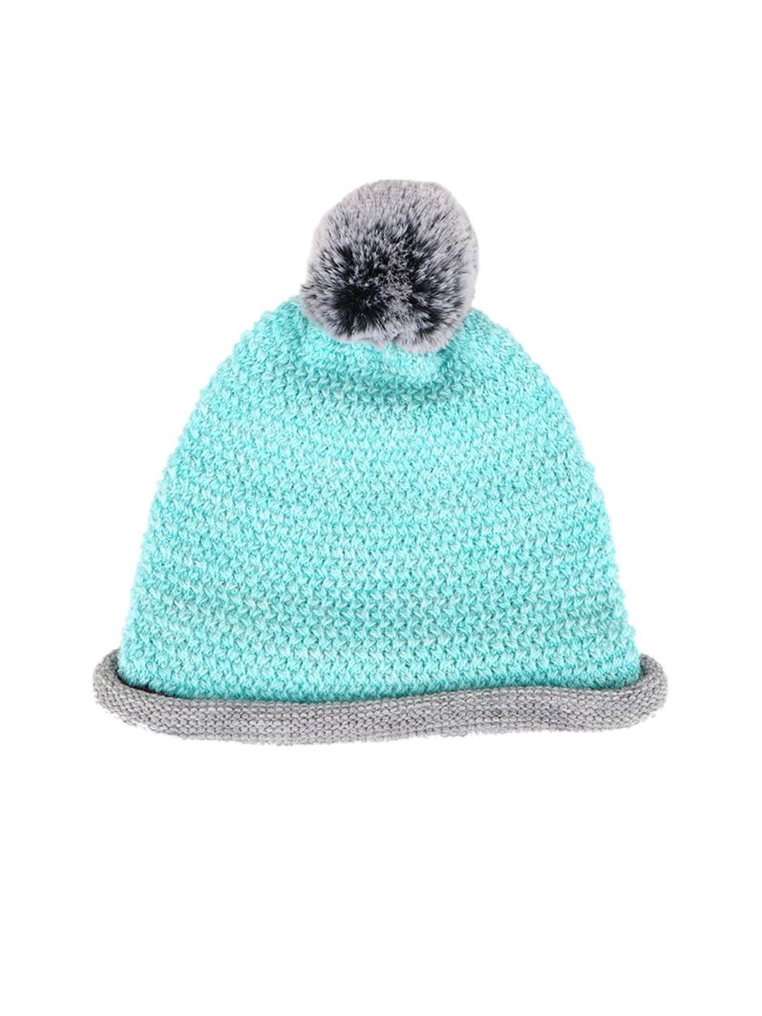 

Bharatasya Unisex Kids Blue & Grey Self Design Beanie Cap