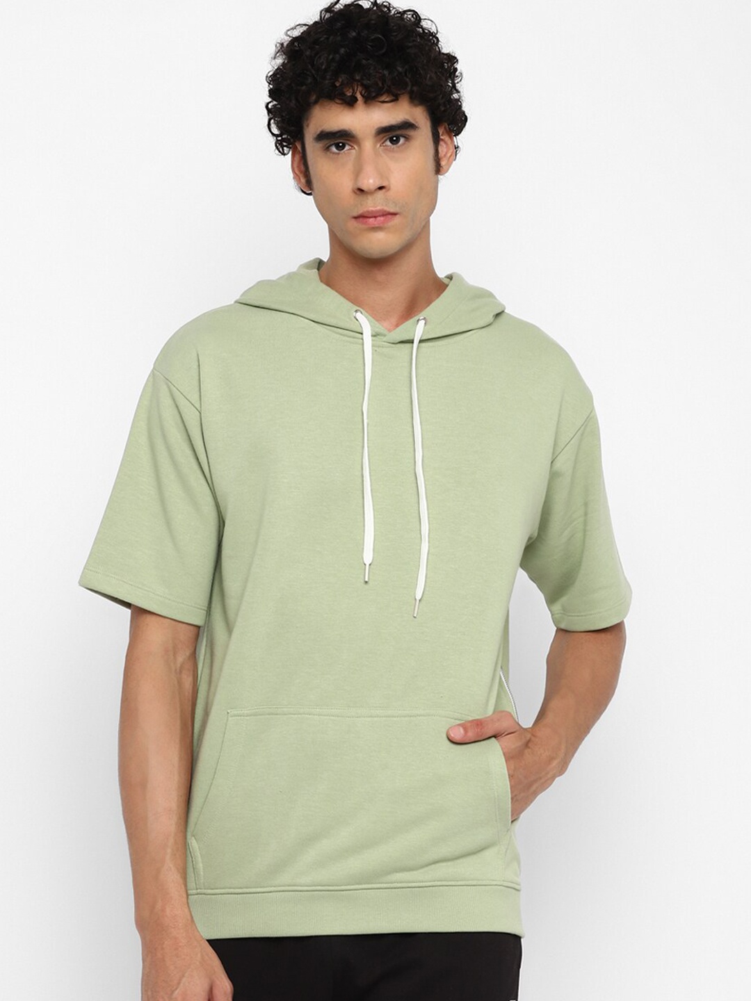 

OFF LIMITS Men Green Hooded Sporty Sweatshirt