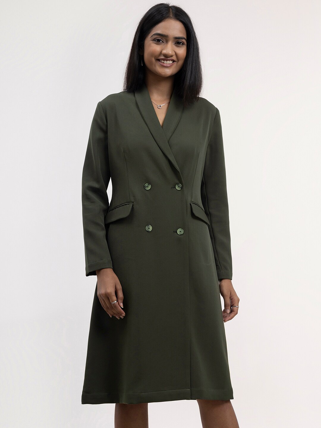 

FableStreet Formal Wrap Dress, Olive
