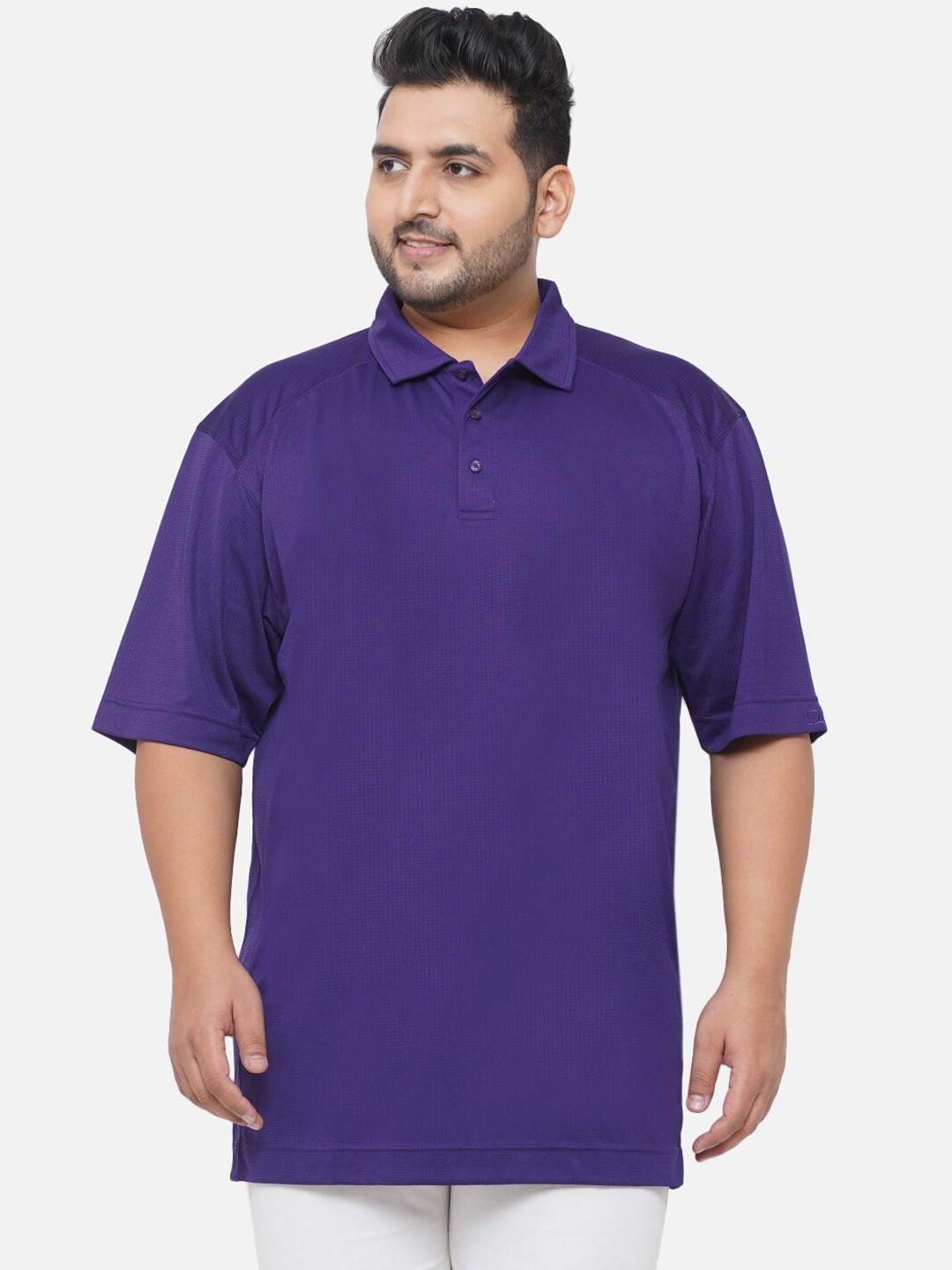 

Santonio Men Purple Polo Collar Plus Size T-shirt