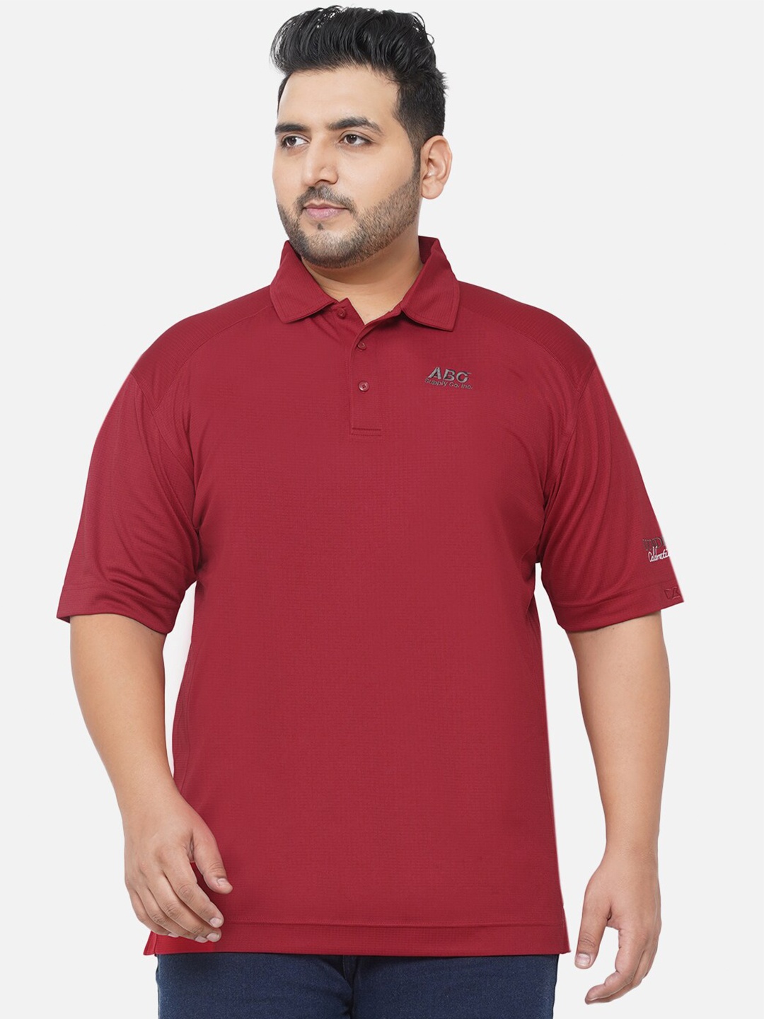 

Santonio Men Maroon Typography Polo Collar Polyester T-shirt