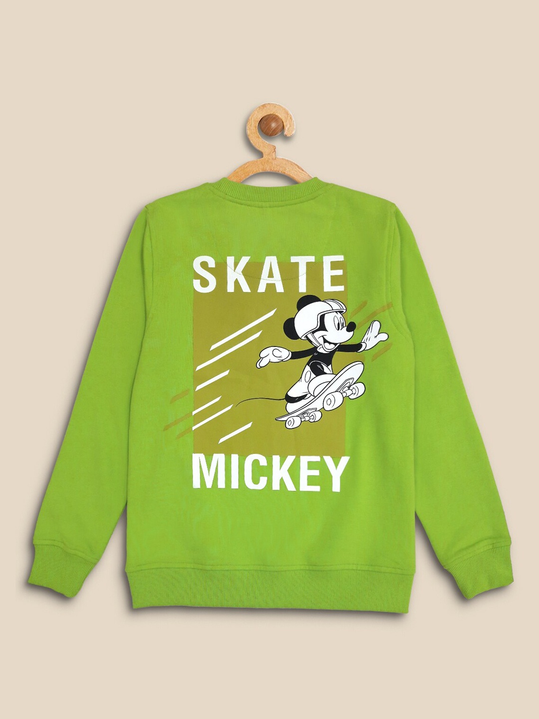

Kids Ville Boys Fluorescent Green Mickey Mouse Printed Sweatshirt