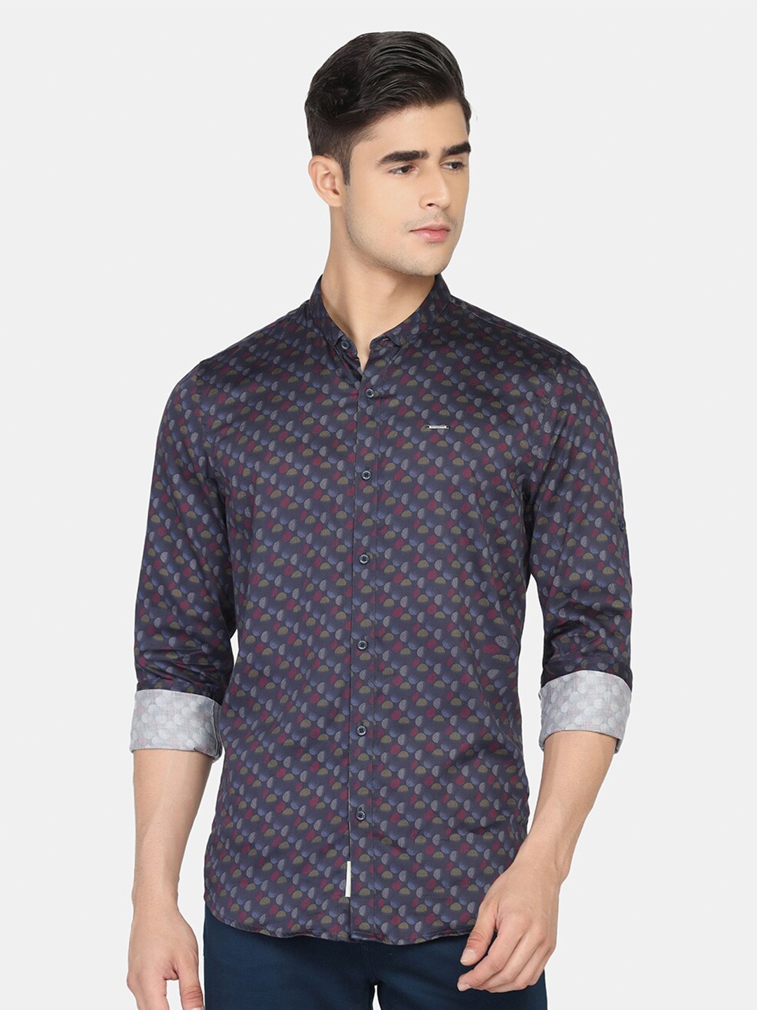 

Blackberrys Slim Fit Printed Casual Shirt, Navy blue