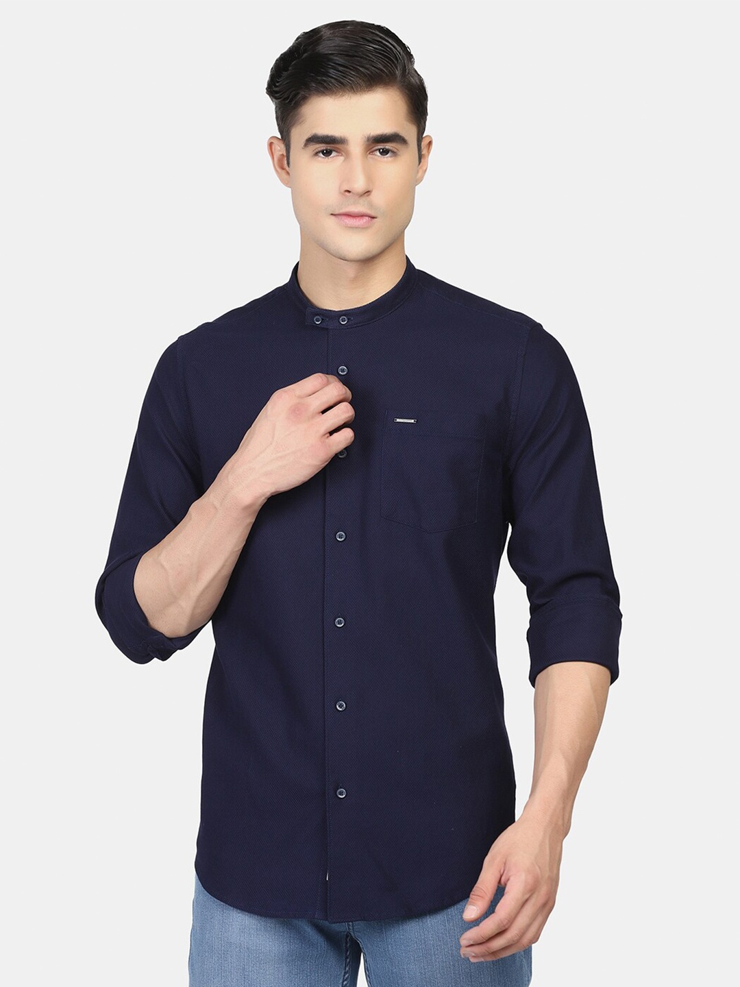 

Blackberrys Men Navy Blue Slim Fit Casual Shirt