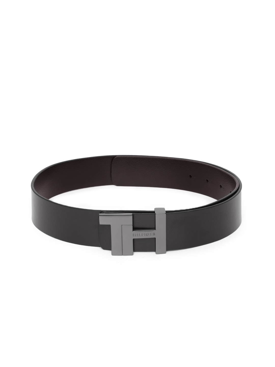 

Tommy Hilfiger Men Black Solid Leather Belt