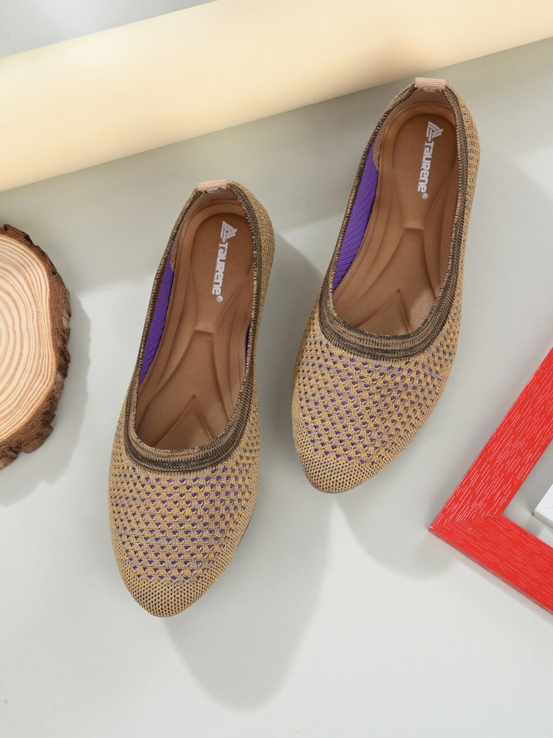 

TAURENE Women Beige Ballerinas Flats