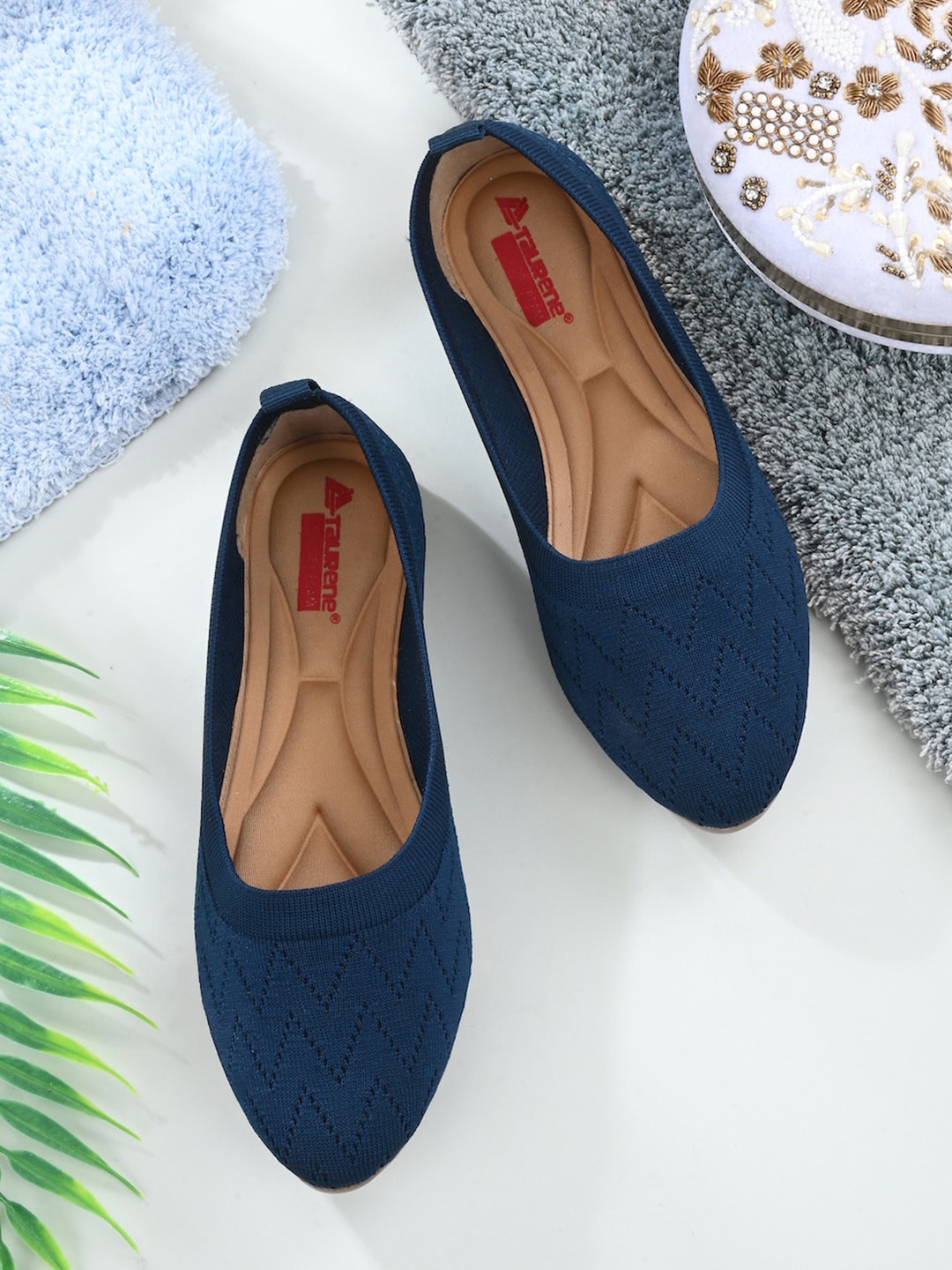 

TAURENE Women Teal Blue Ballerinas Flats