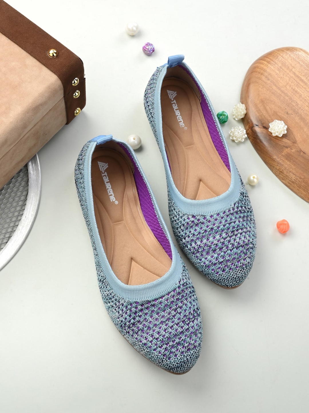 

TAURENE Women Blue Ballerinas Flats