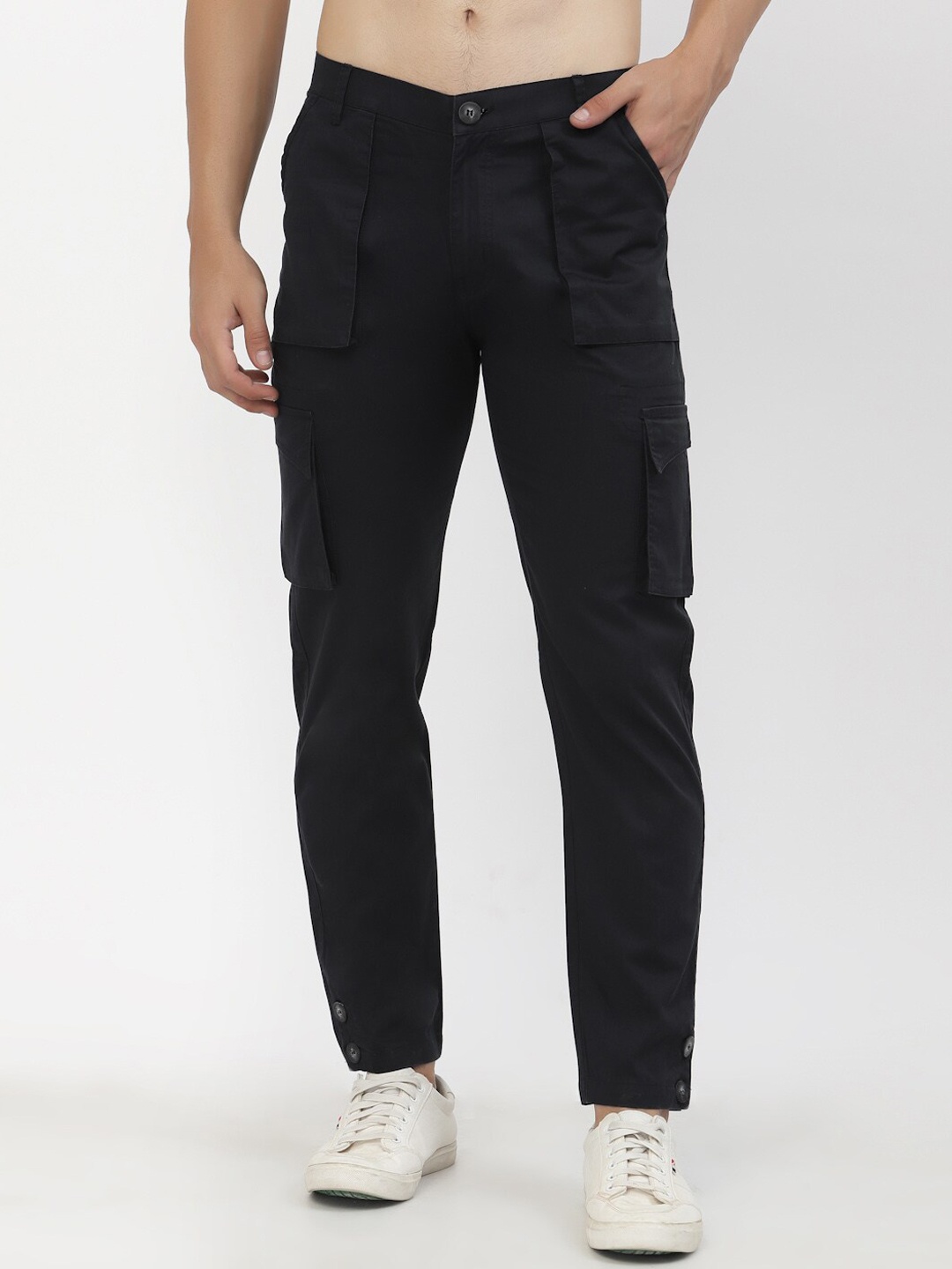 

SAPPER Men Black Cotton Cargos Trouser