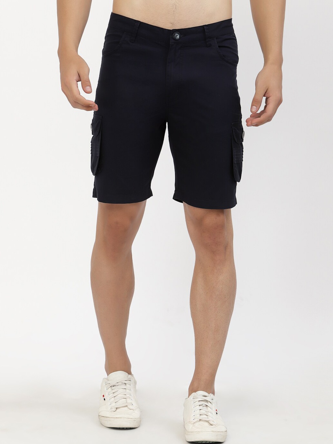 

SAPPER Men Navy Blue Cotton Cargo Shorts