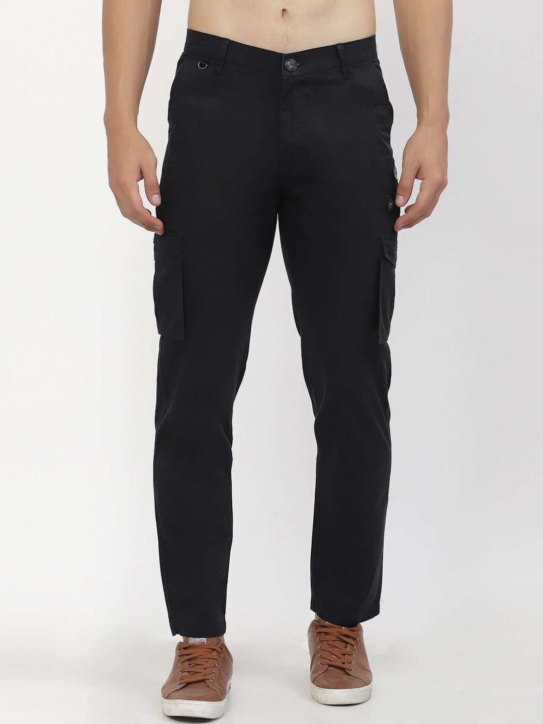 

SAPPER Men Black Cotton Cargos Trouser