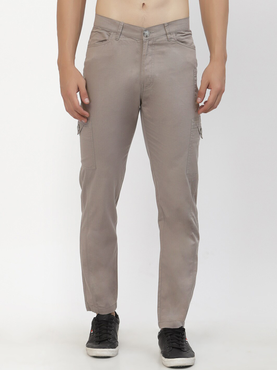 

SAPPER Men Cotton Cargos Trousers, Beige
