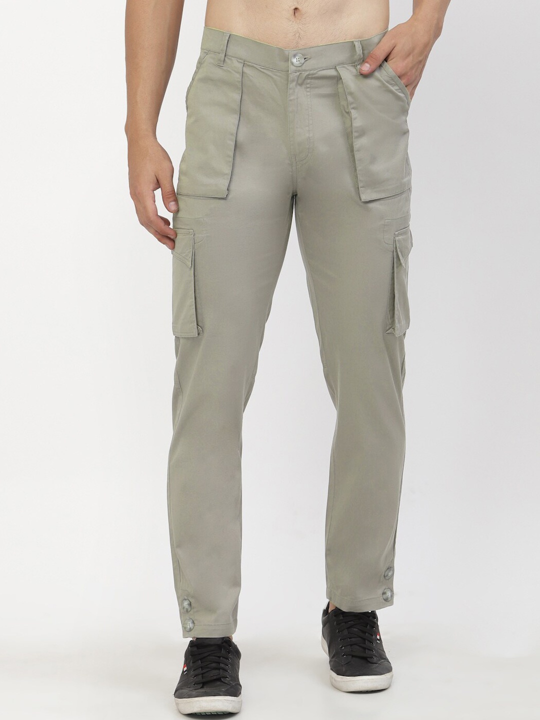 

SAPPER Men Green Cotton Cargos Trousers