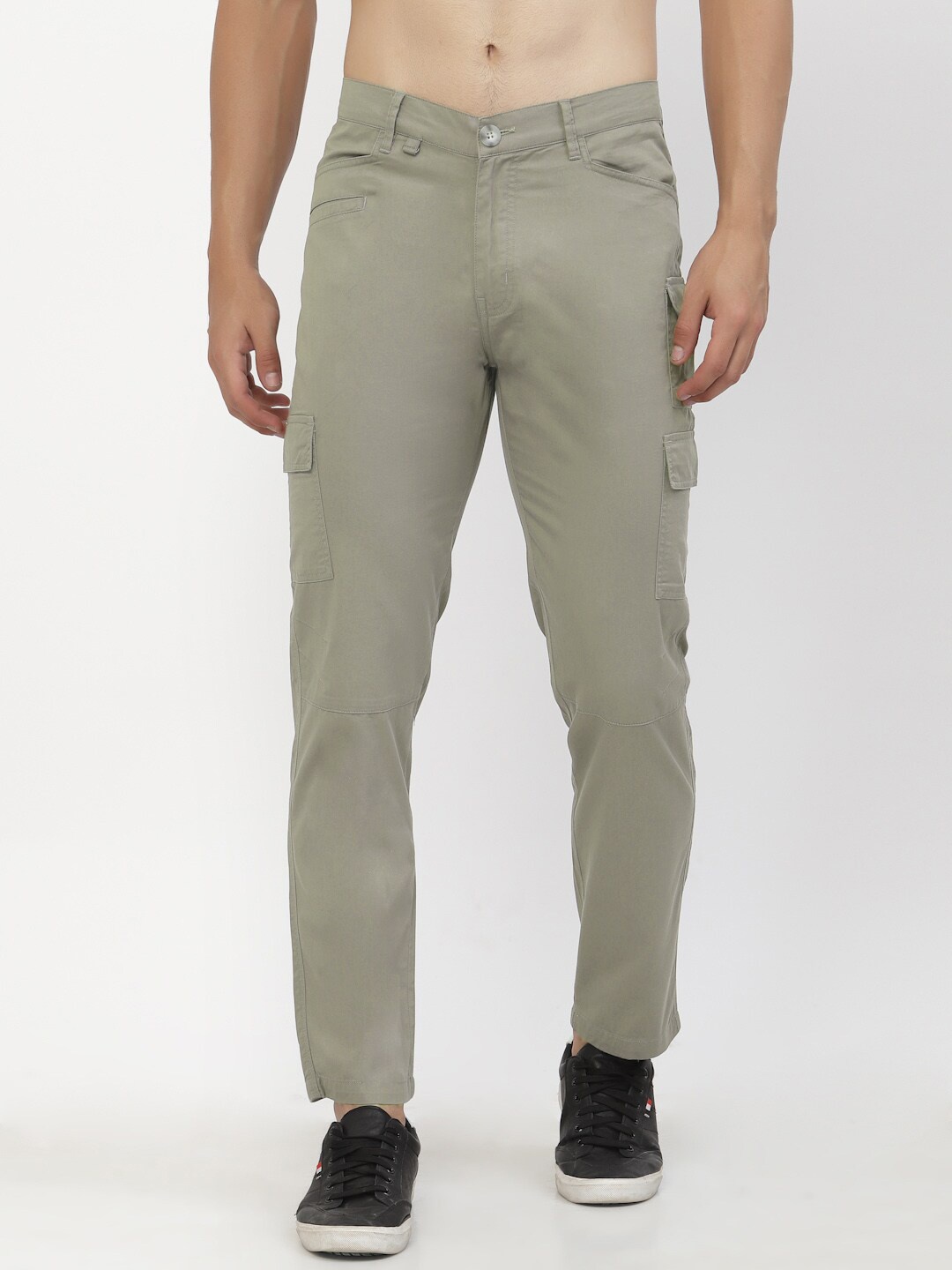 

SAPPER Men Green Cotton Cargos Trousers