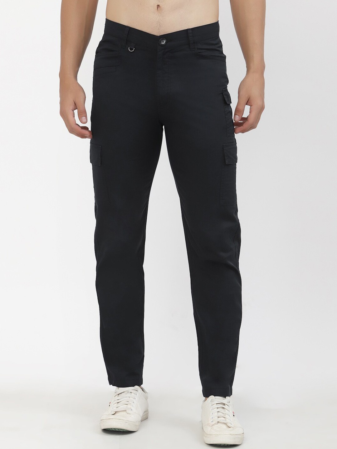 

SAPPER Men Olive Green Cargos Cotton Trousers