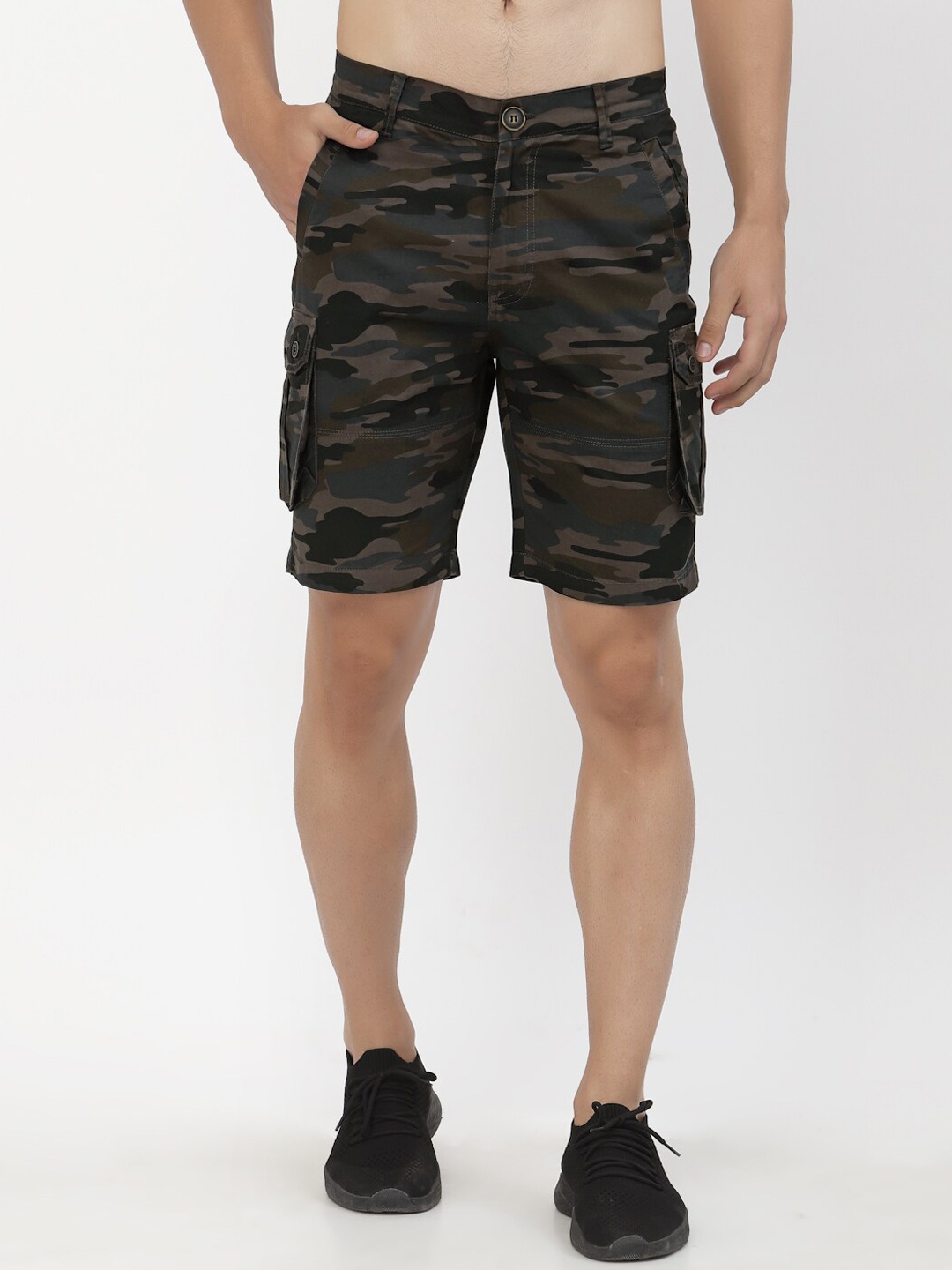 

SAPPER Camouflage Printed Outdoor Cotton Cargo Shorts, Grey