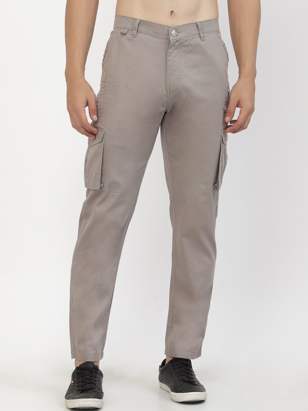 

SAPPER Men Beige Cargos Cotton Trousers