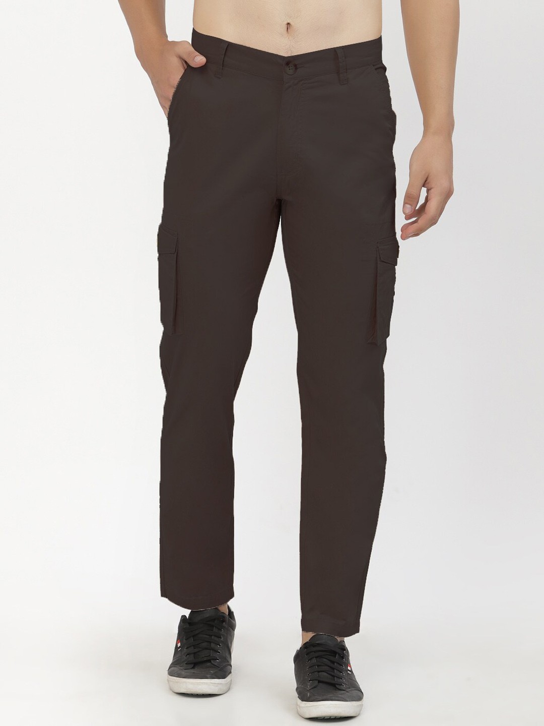 

SAPPER Men Brown Cargos Cotton Trousers