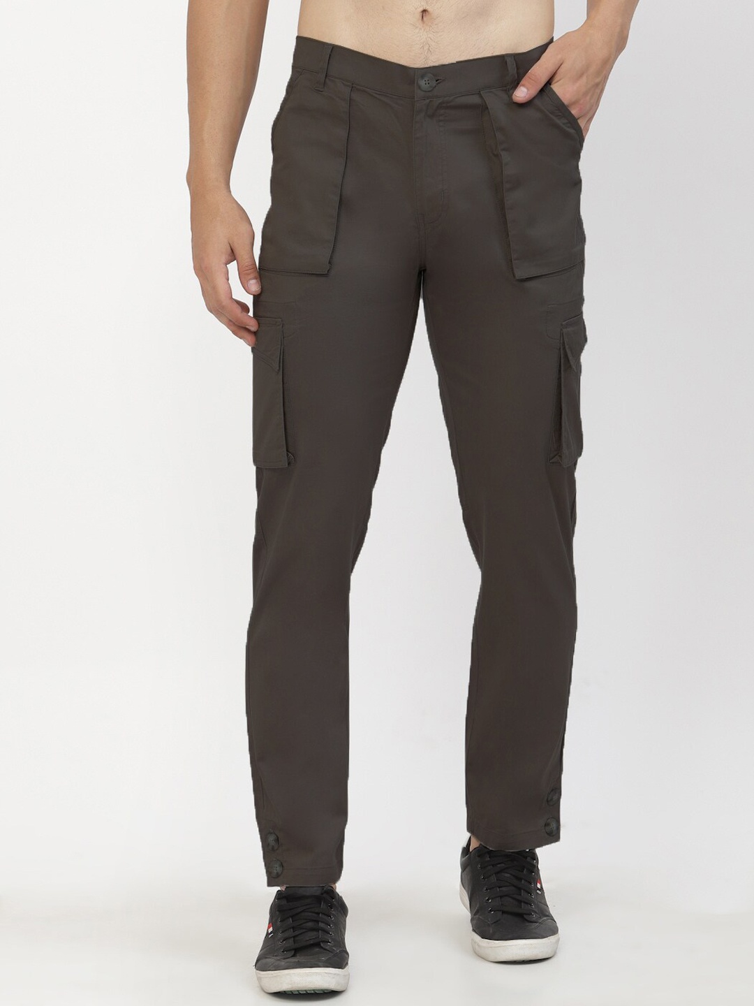 

SAPPER Men Brown Cargos Cotton Trousers