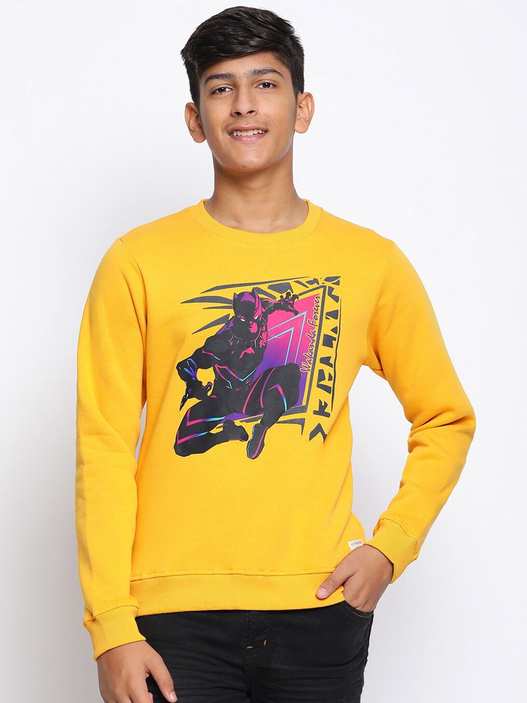 

Lil Tomatoes Boys Mustard Printed Sweatshirt