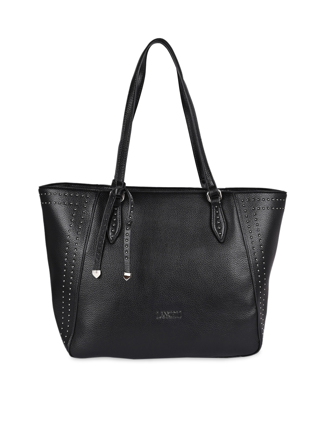 

LANCETTI Women Black Textured Shopper Shoulder Bag