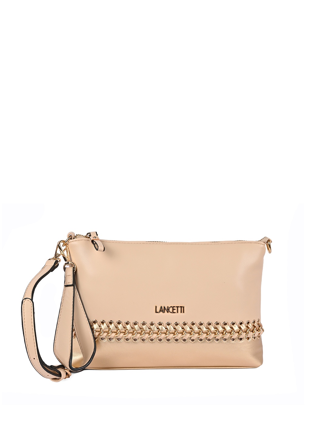 

LANCETTI Chisai Broso Solid Purse Clutch, Cream