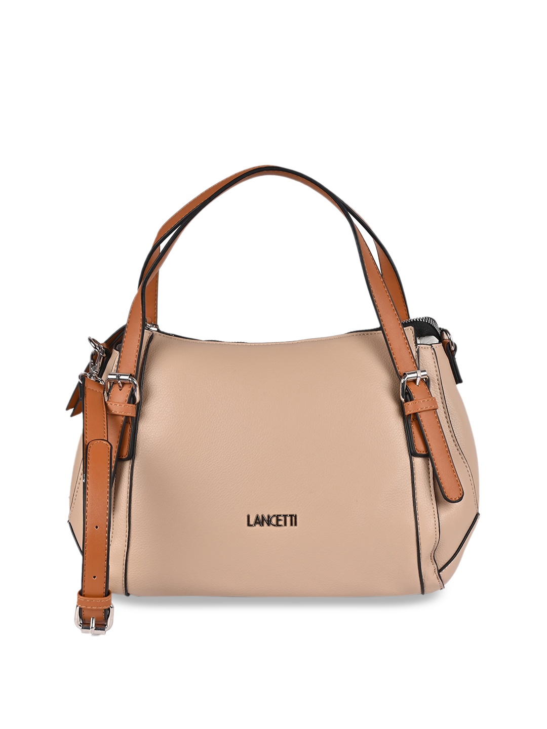 

LANCETTI Cream Structured Shoulder Bag