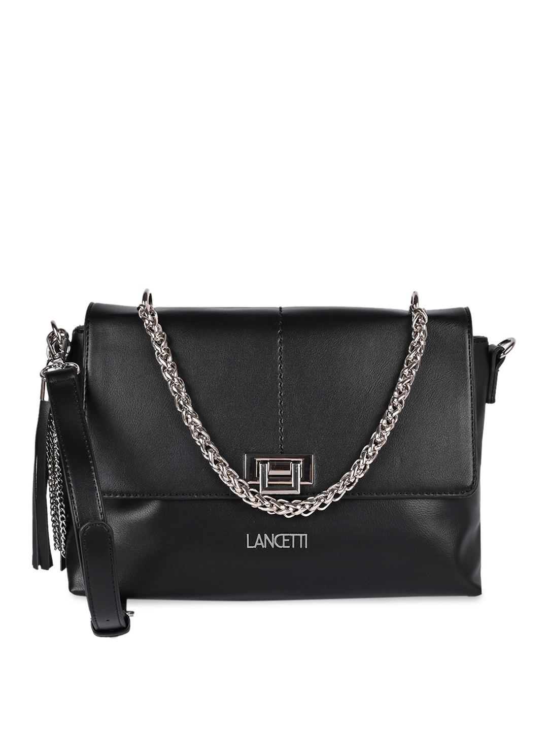 

LANCETTI Lusso Black Soft One Size Flap Bag