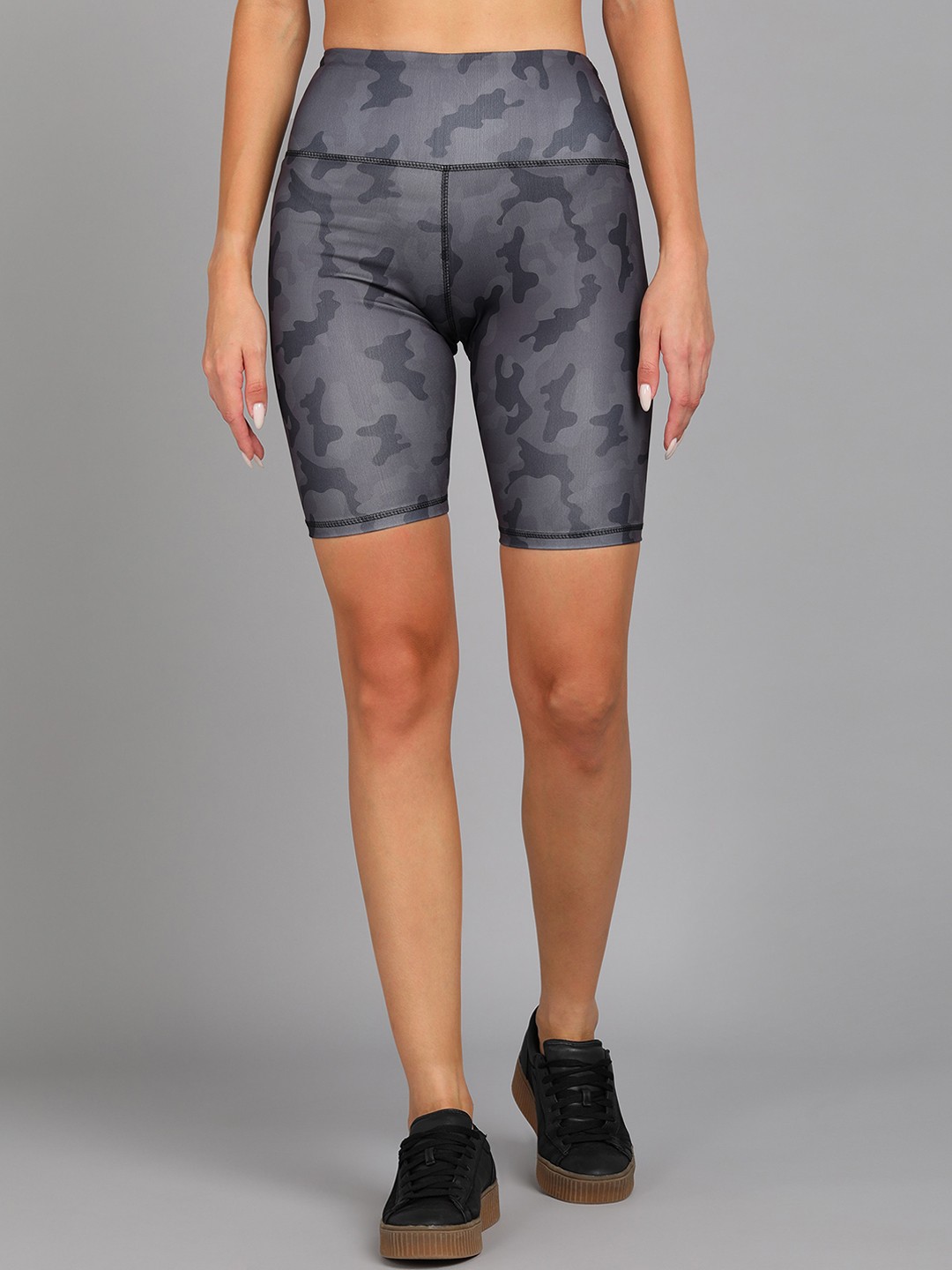 

Rock Paper Scissors Women Black & Grey Camouflage Printed Rapid Dry High Waist Tights