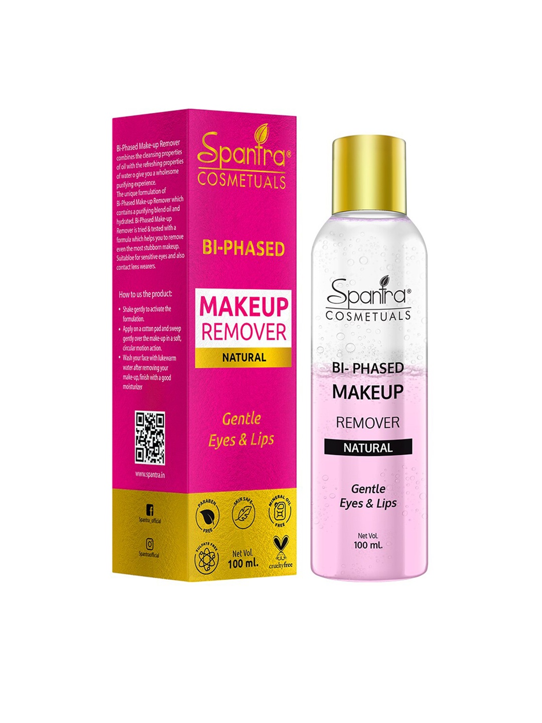 

Spantra Cosmetuals BI-Phased Makeup Remover 100 ml, Na