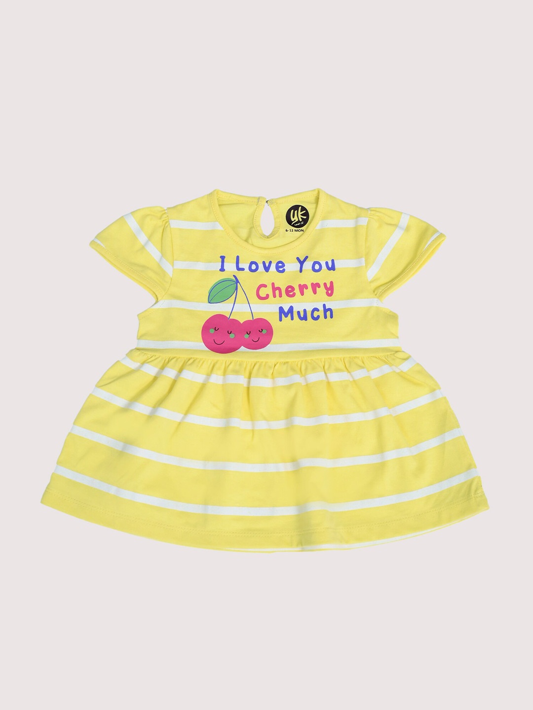 

YK Baby Yellow Striped A-Line Dress
