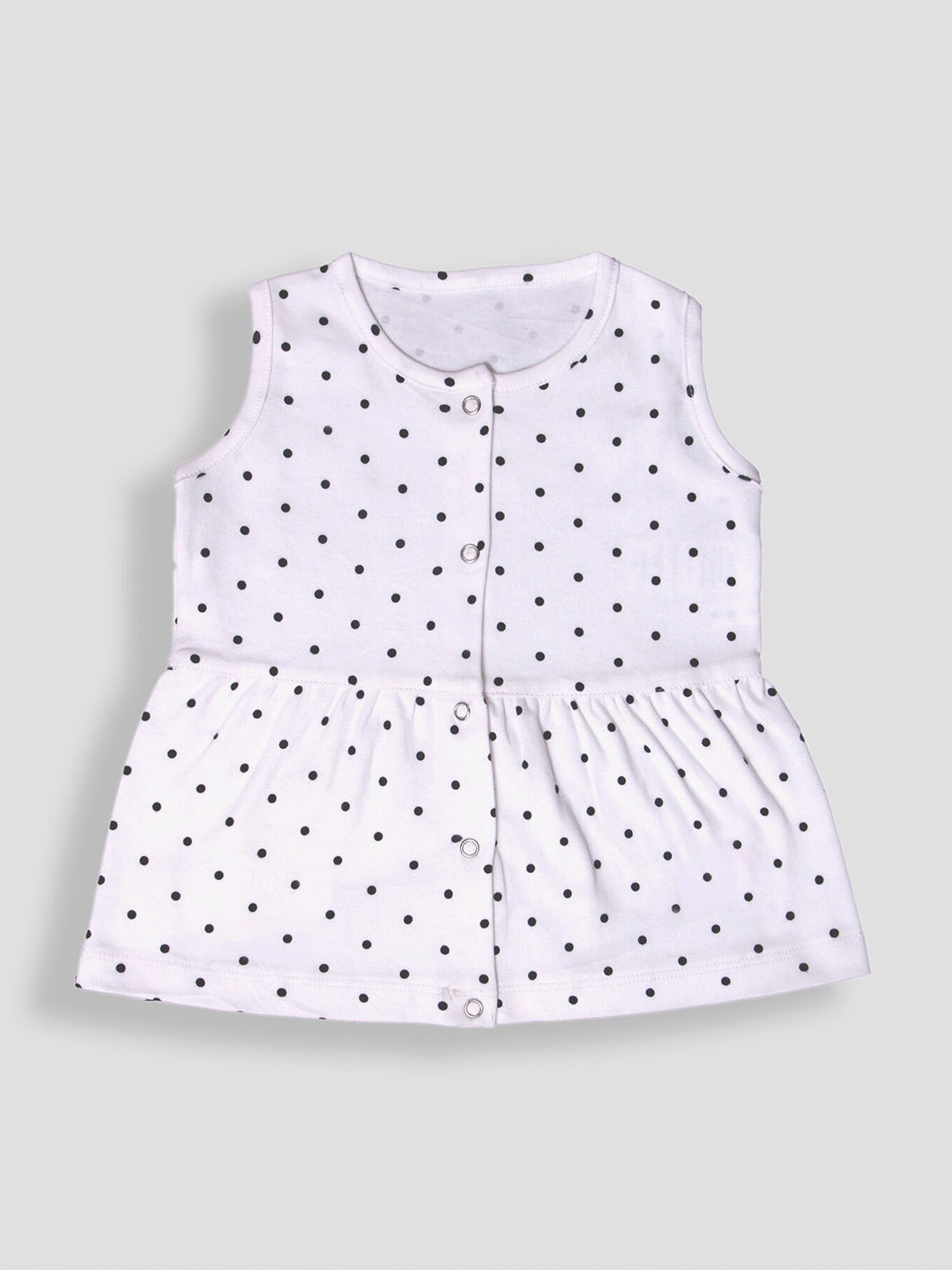 

YK Baby Girls Polka Dots Printed A-Line Dress, White