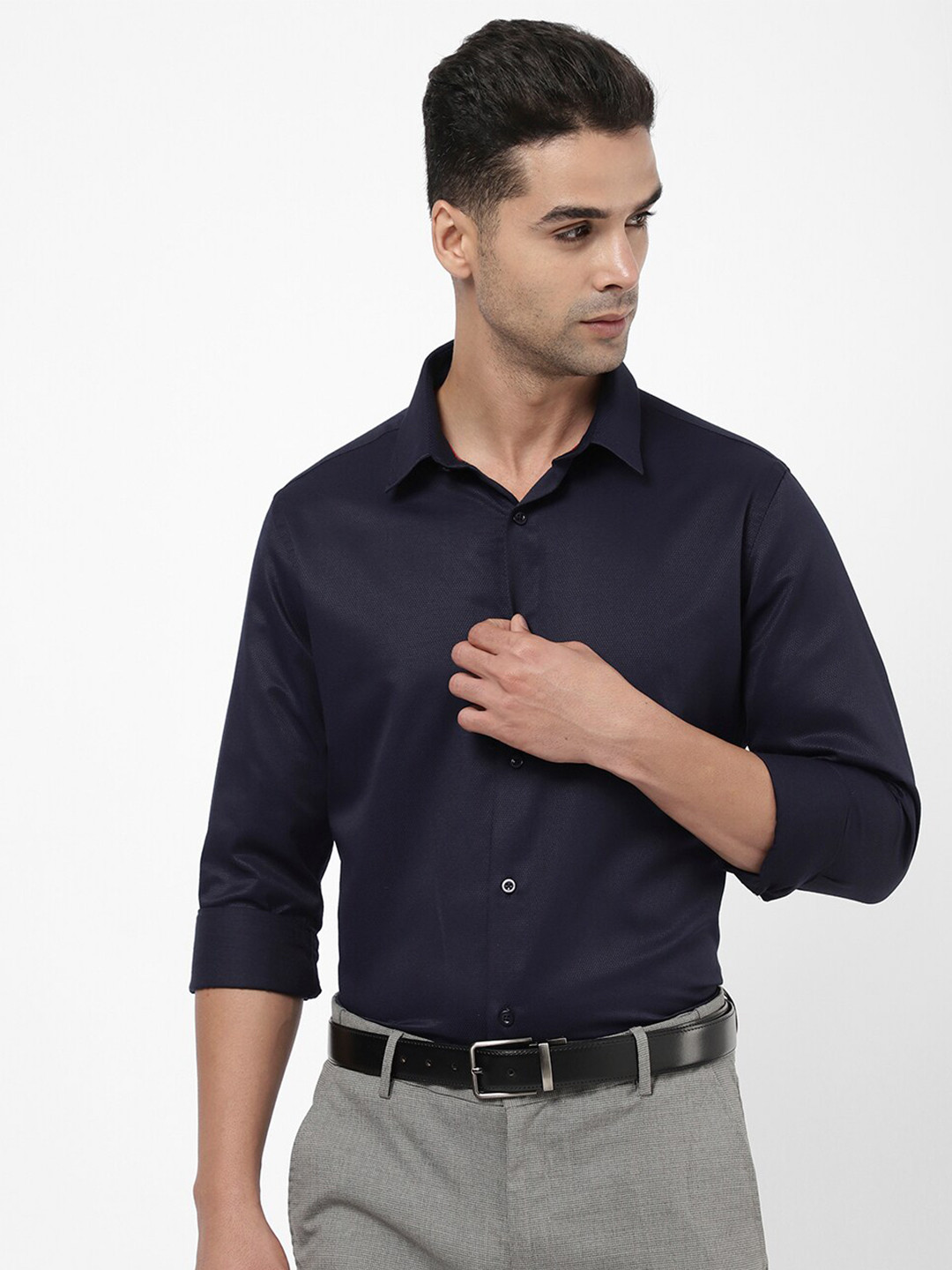 

R&B Men Blue Cotton Formal Shirt