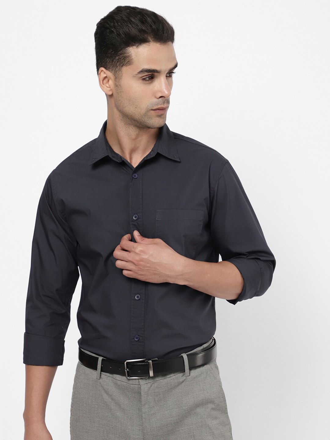 

R&B Men Blue Cotton Formal Shirt