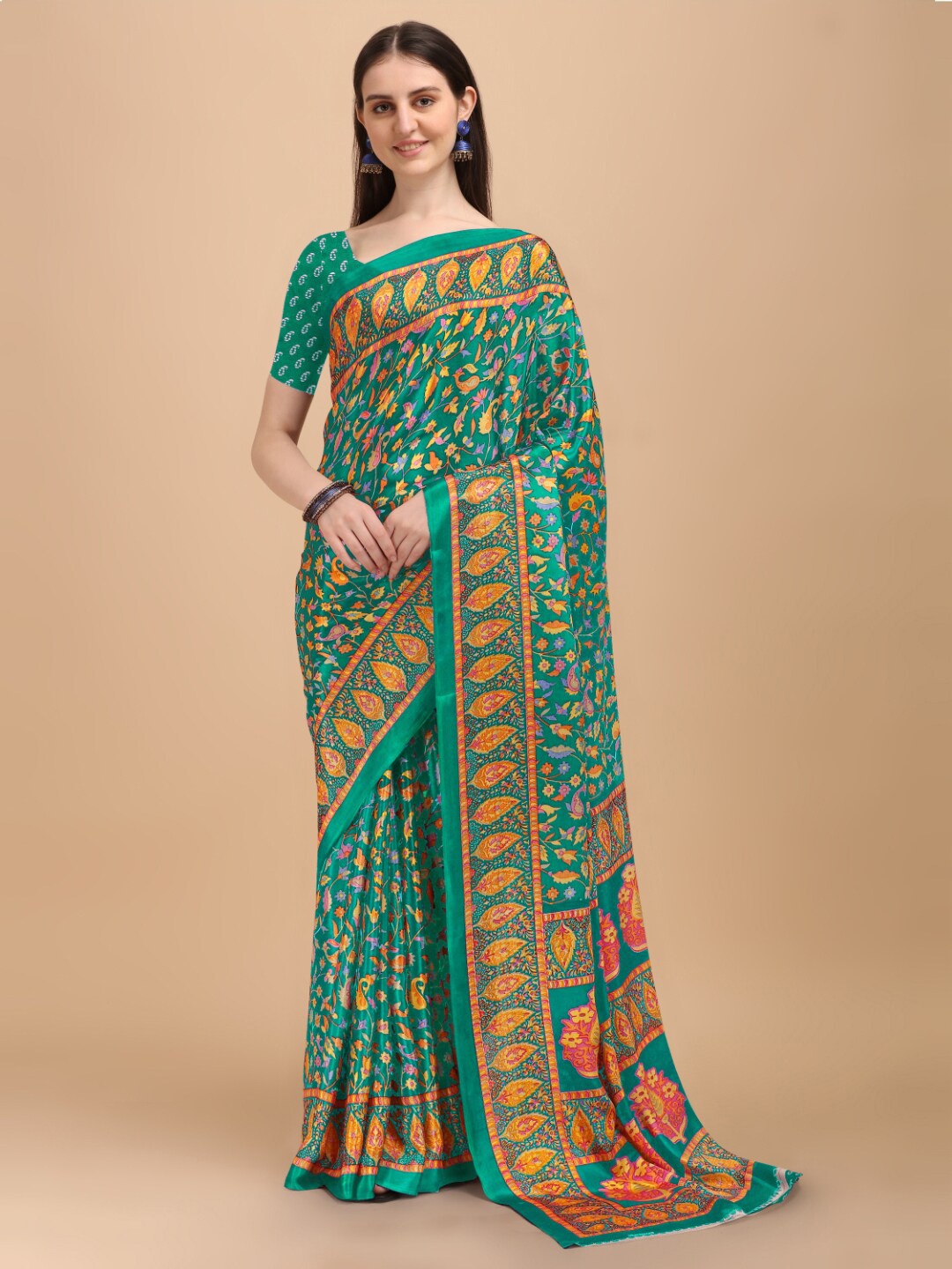 

Kasak Sea Green & Yellow Floral Saree