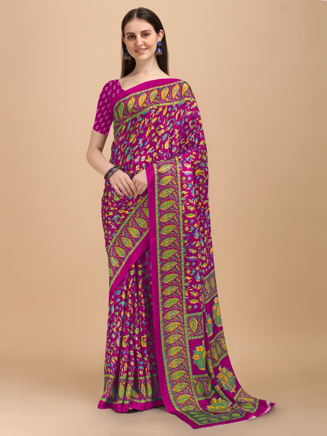 

Kasak Pink & Green Floral Saree